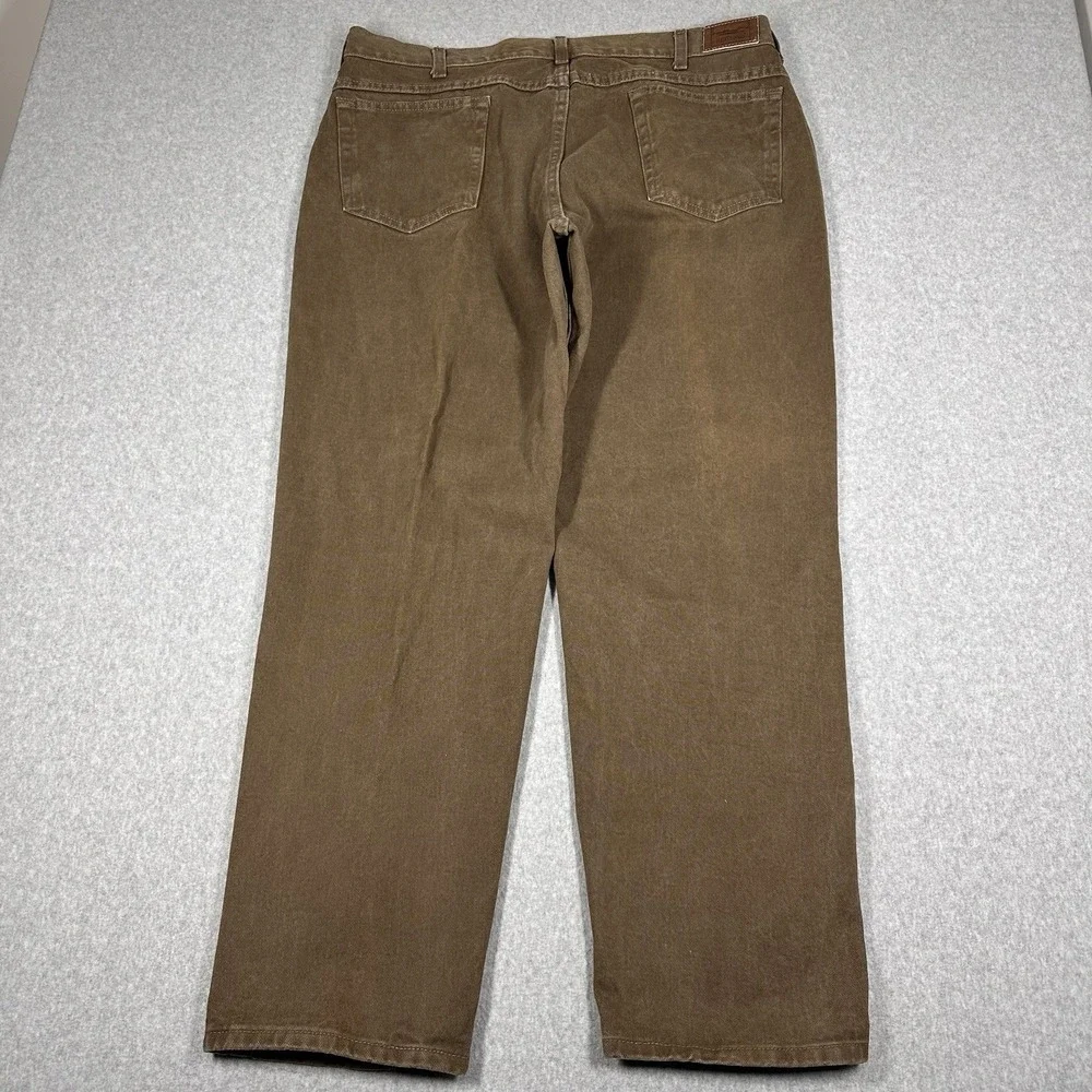 LL Bean Vintage Double L Jeans Men's 40x30(38x30) Made USA Brown Relax Taper